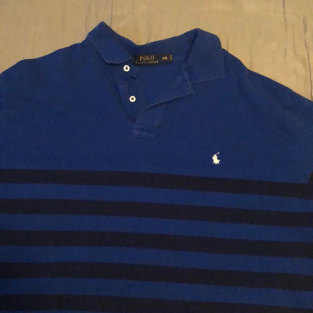 Blue Striped Polo.